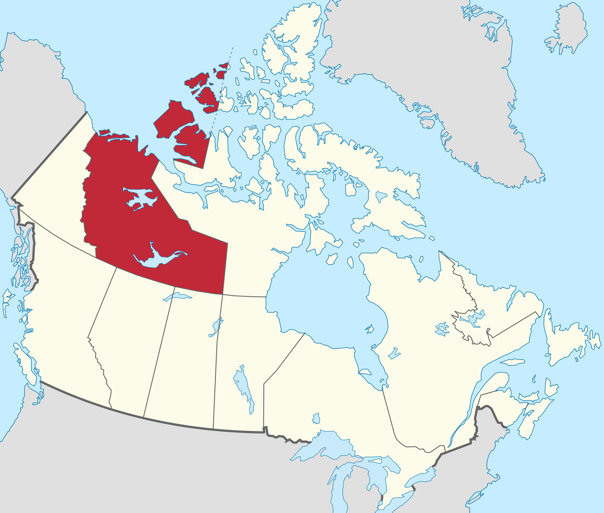 Northwest Territories in Canada map